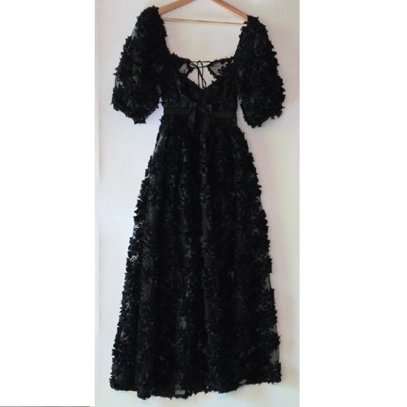 NWT FOR LOVE & LEMONS ASTRID BLACK FLORAL MESH SHEER MAXI DRESS #2 SIZE S - Picture 3 of 12